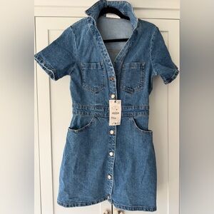 Zara Blue Denim Mini Dress